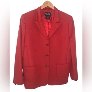 ESCADA Women’s Sport Red Wool Blazer Size 42 (large)
